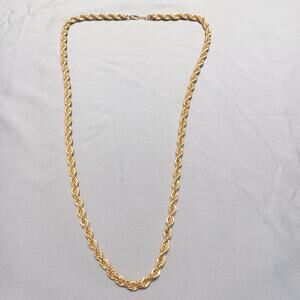 Vintage Gold Tone Rope Chain Necklace